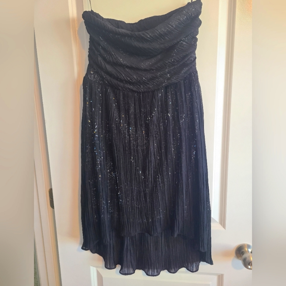 Black Chiffon Sequin Dress